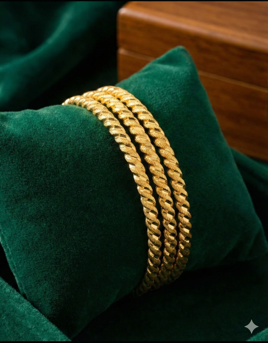 Gold Twisted Rope Bangles